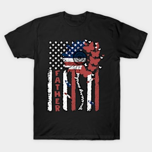 Fathers Day American Flower T-Shirt